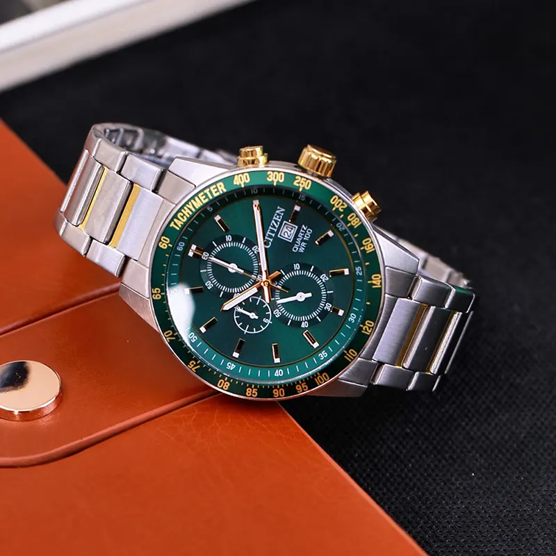 Citizen Chronograph Tachymeter Bezel Two-Tone Men's Watch- AN3689-55X